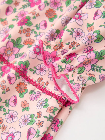💗 Hot Pink Floral Petals Collar Girl Dress | Boutique Baby Girl Spring & Summer Dress