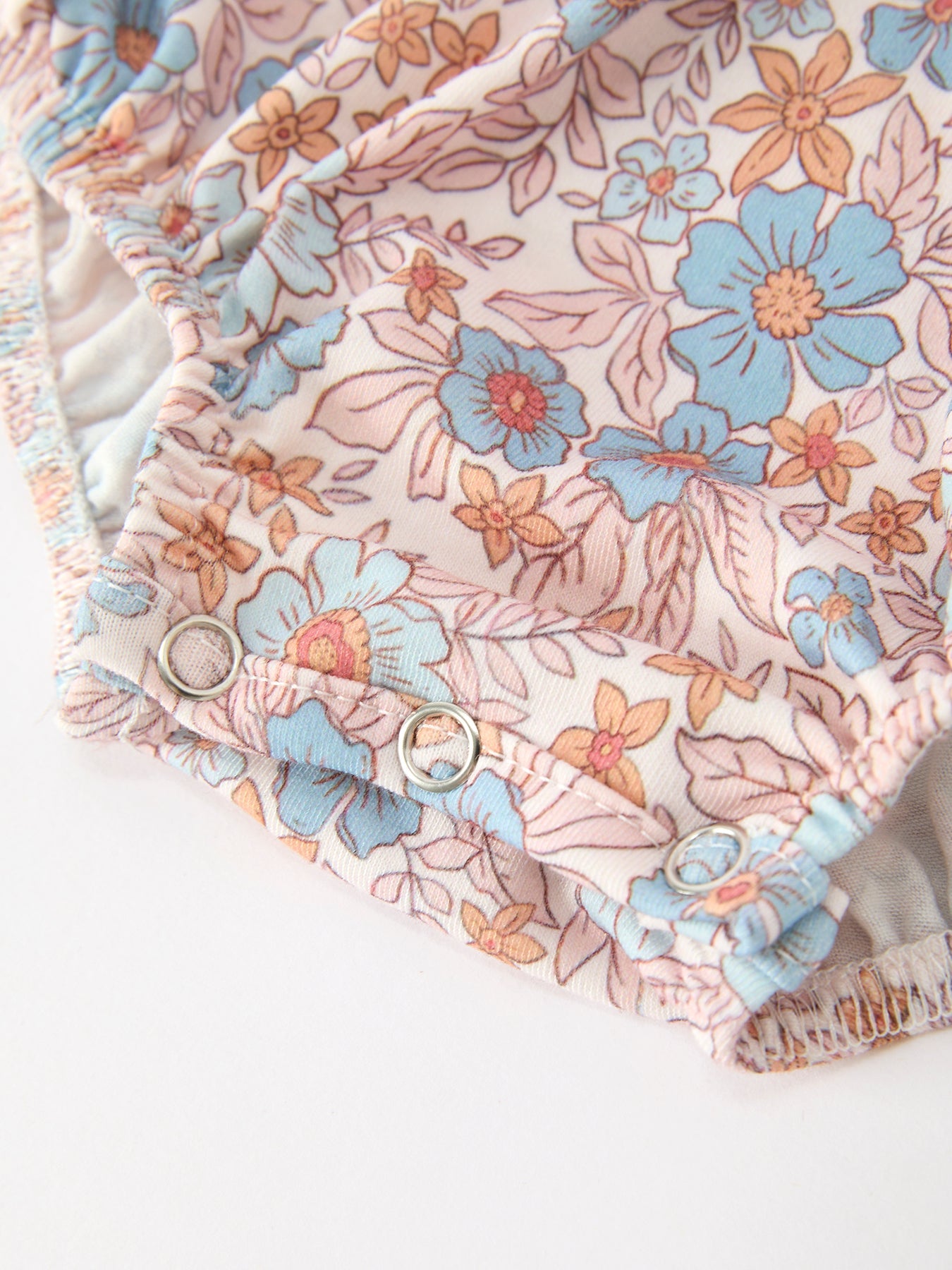Fall Floral Baby Romper | Smocked Ruffle Neck Bow Girls Outfit | Autumn Boutique Baby Clothes