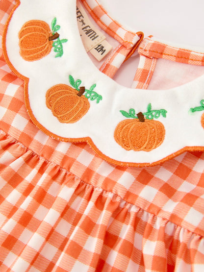 🎃🍂 Thanksgiving Halloween Pumpkin Puff Sleeve Girls Bloomer Set | Fall Boutique Baby Girl Outfit