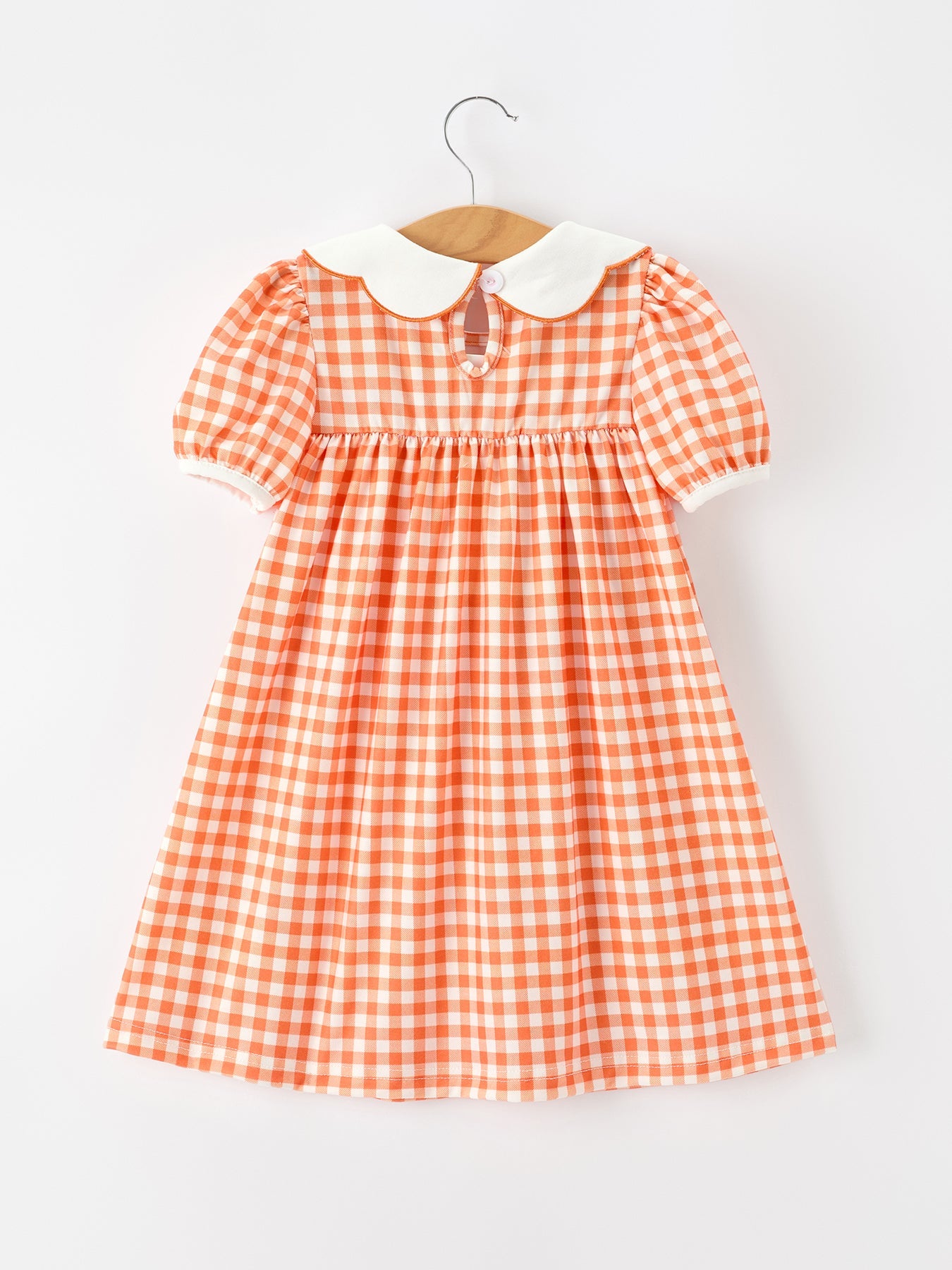 🍂 Fall Pumpkin Embroidered Puff Sleeve Girls Dress | Boutique Autumn Baby & Toddler Dress