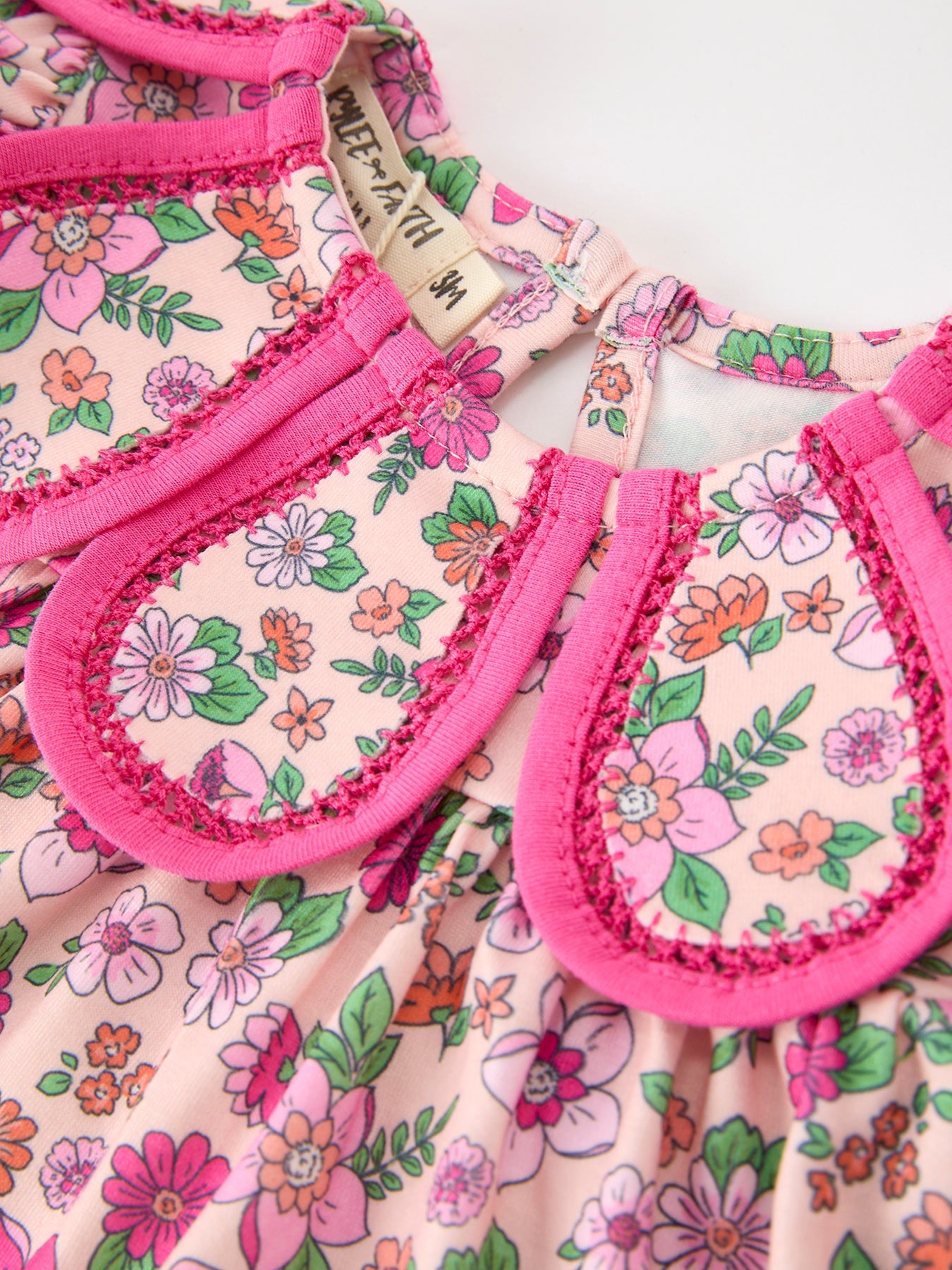 💗 Hot Pink Floral Petals Collar Girl Bloomer Set | Boutique Baby Girl Spring & Summer Outfit