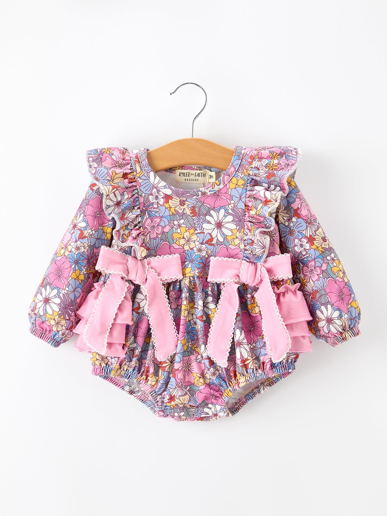 🍂 Fall Vintage Floral Print Girls Long Sleeve Romper | Boutique Baby & Toddler Autumn Outfit