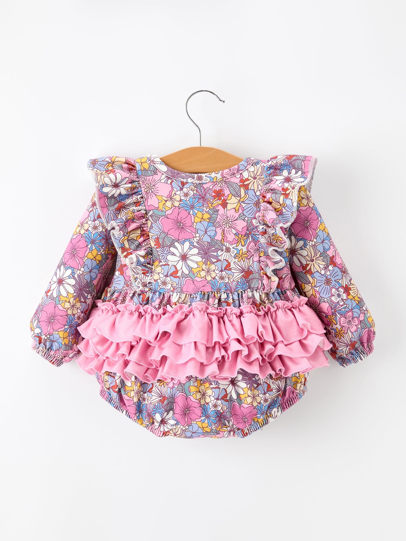 🍂 Fall Vintage Floral Print Girls Long Sleeve Romper | Boutique Baby & Toddler Autumn Outfit