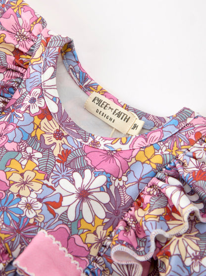 🍂 Fall Vintage Floral Print Girls Long Sleeve Romper | Boutique Baby & Toddler Autumn Outfit