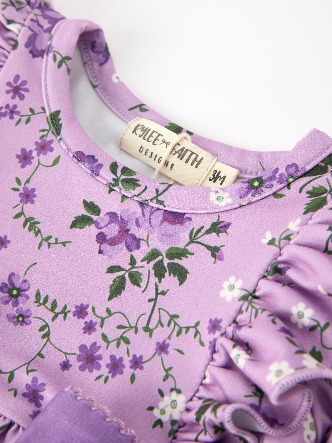 💜 Fall Lavender Floral Print Girls Long Sleeve Romper | Boutique Baby & Toddler Outfit