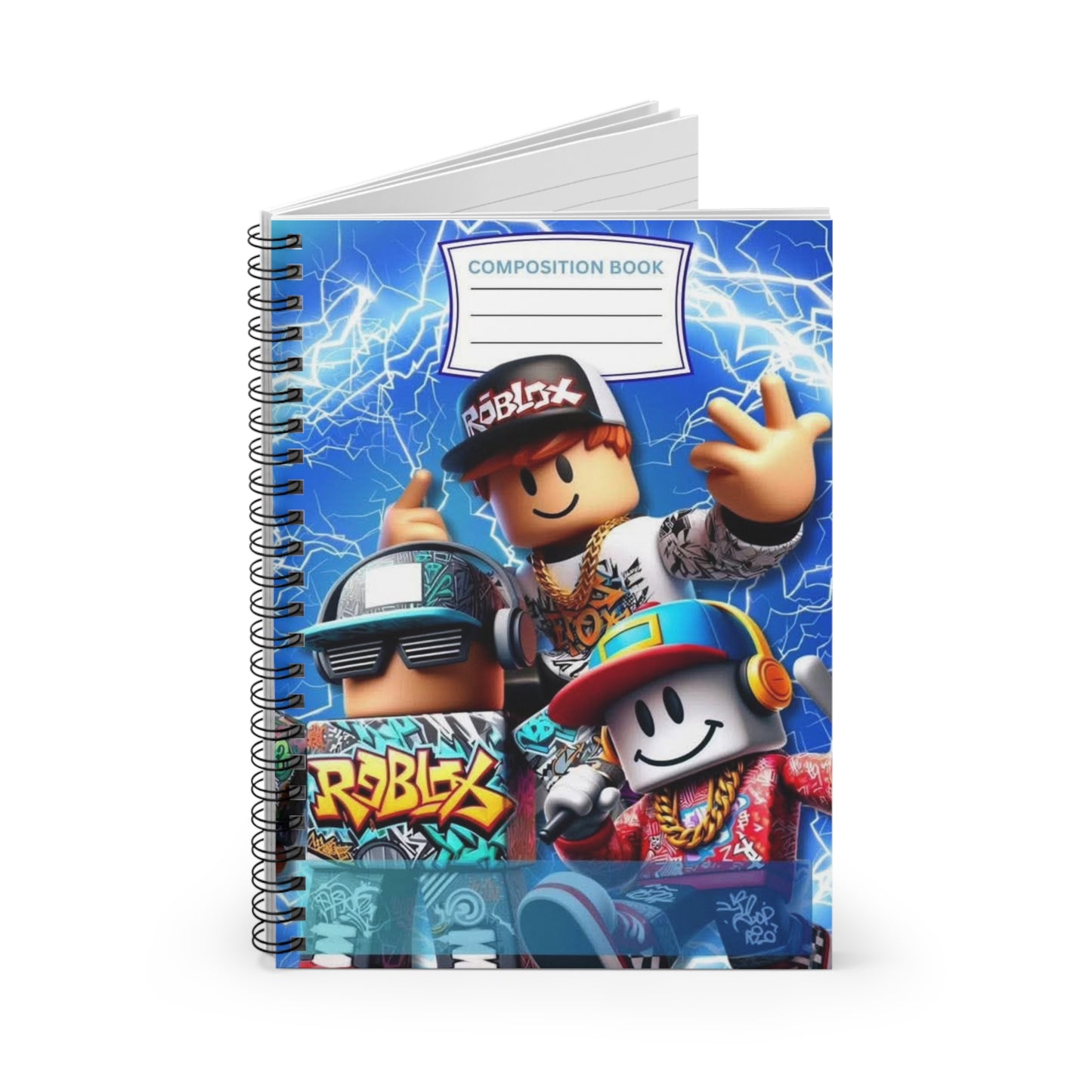 Roblox Characters Spiral Notebook — Lined Composition Book for Kids & Teens