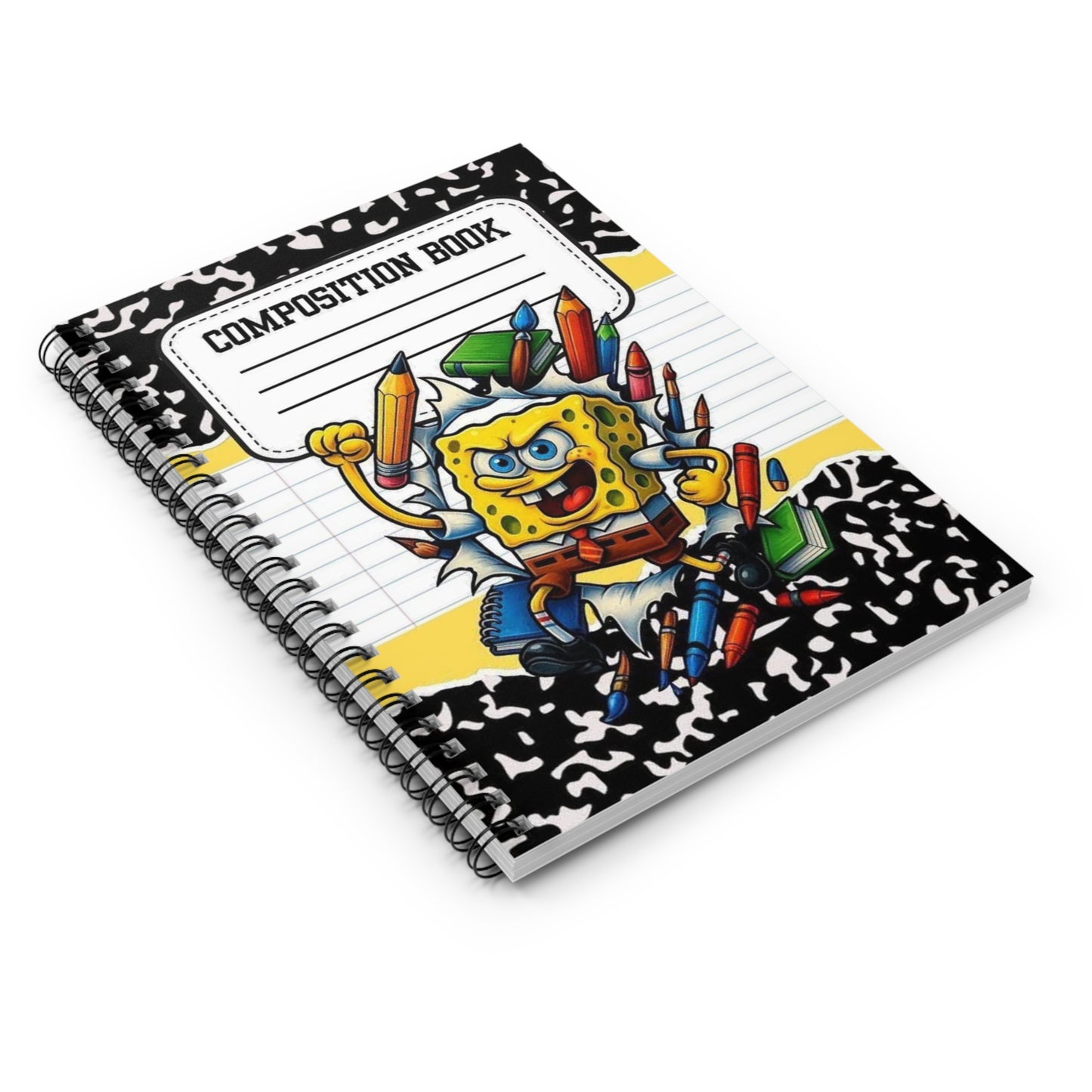 Sponge-Inspired Composition Notebook — Ruled Spiral Journal