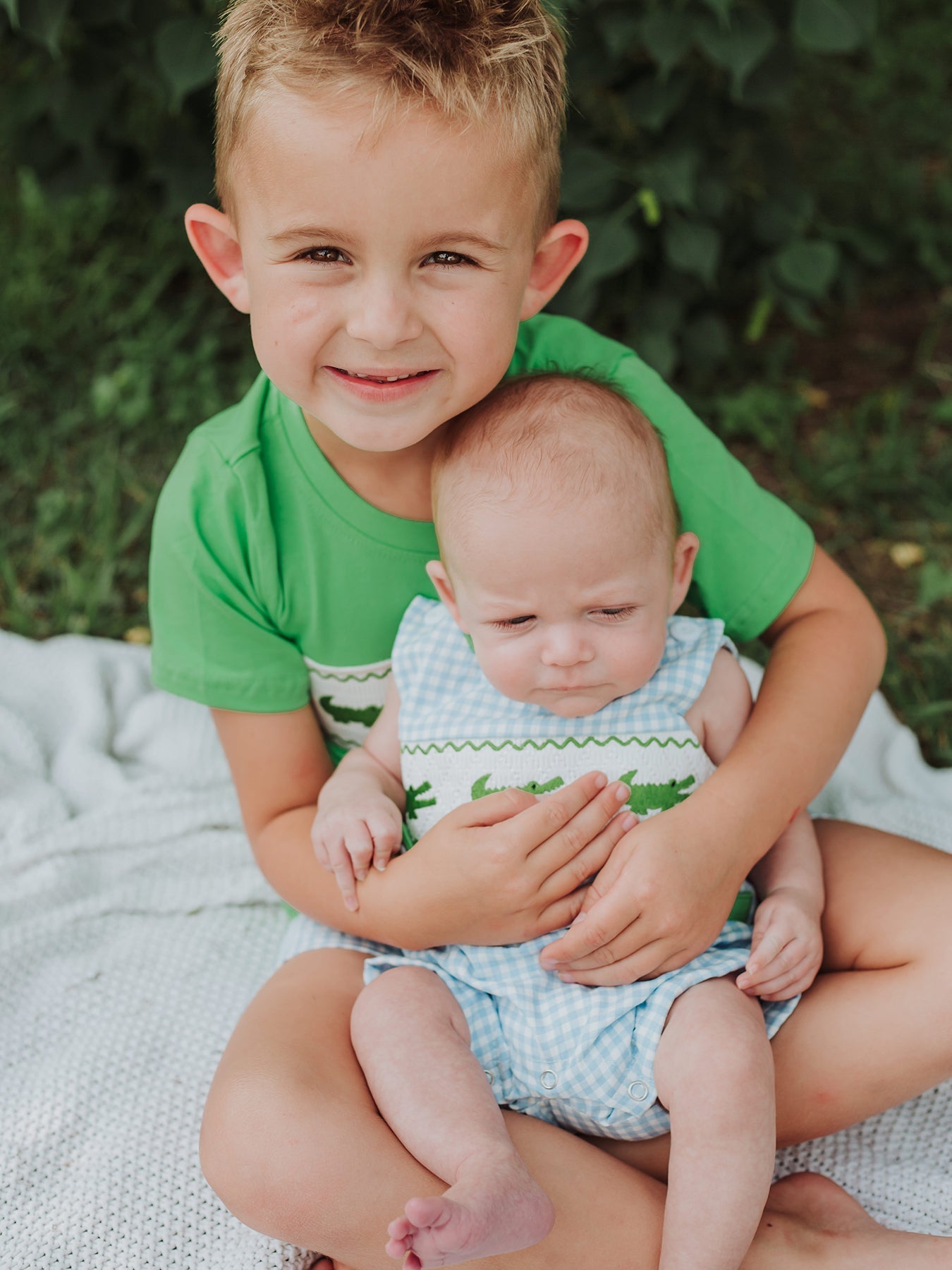 Toddler Boys Summer Crocodile Embroidered Plaid Shorts Set | Boutique Baby Boy Outfit | Animal Applique Summer Clothing