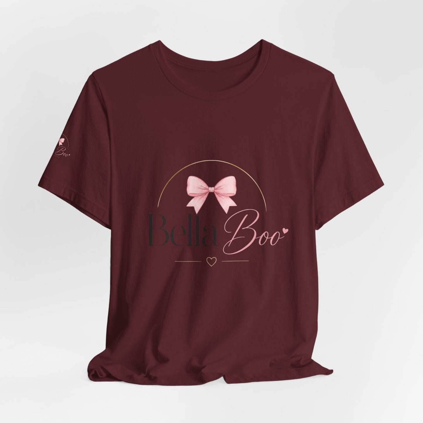 Bella Boo Tee — Pink Bow Baby Name Graphic T-Shirt