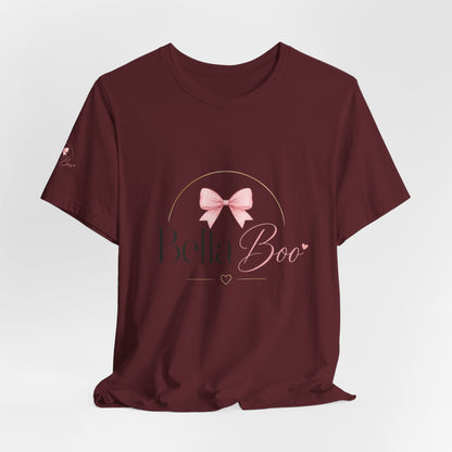 Bella Boo Tee — Pink Bow Baby Name Graphic T-Shirt