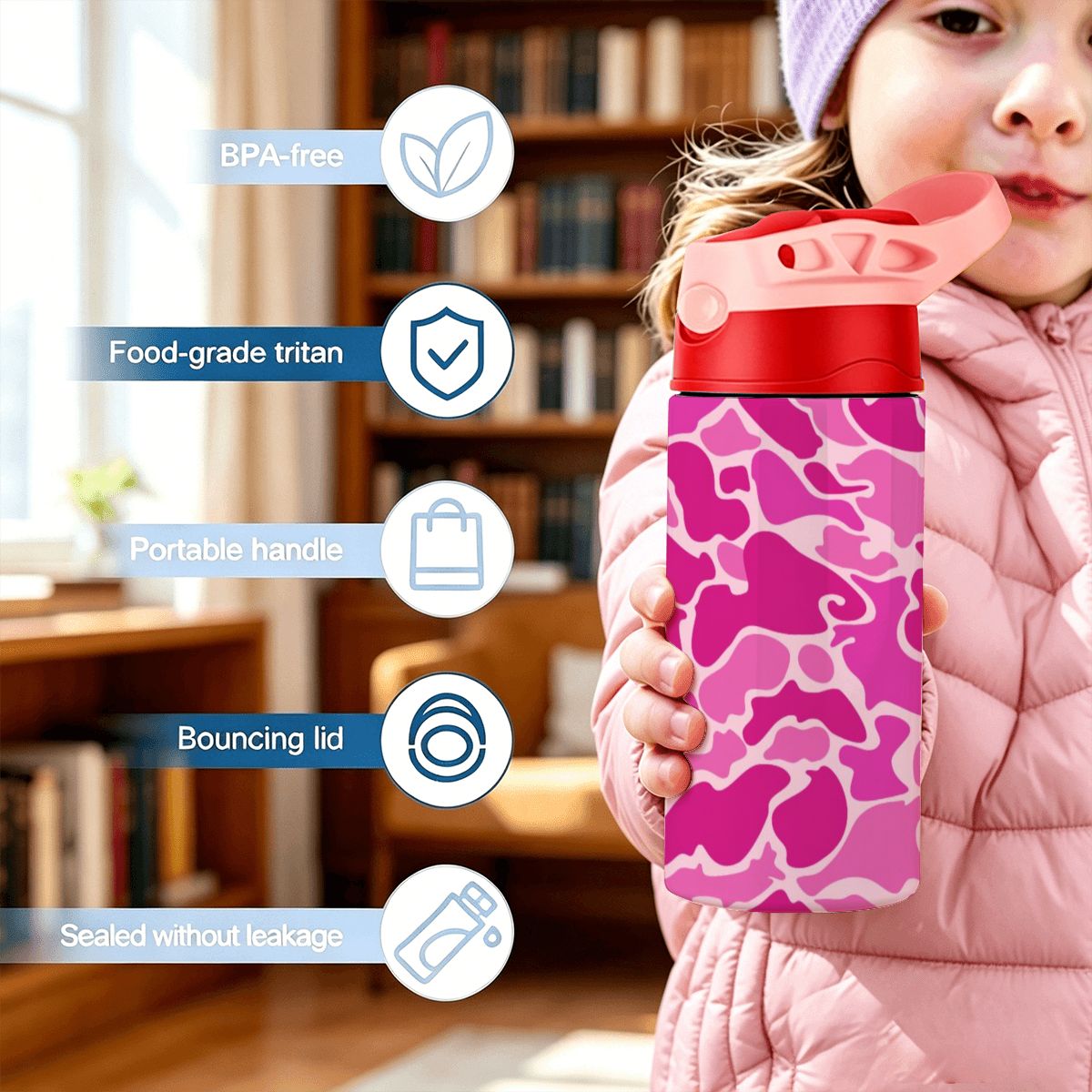 Pink Camo Water Bottle