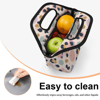 Cheetah Smiley Face Portable Lunch Bag