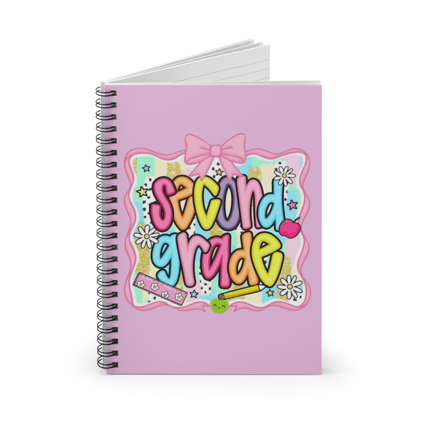 Second Grade Spiral Notebook — Cute Pastel Back-to-School Ruled Journal