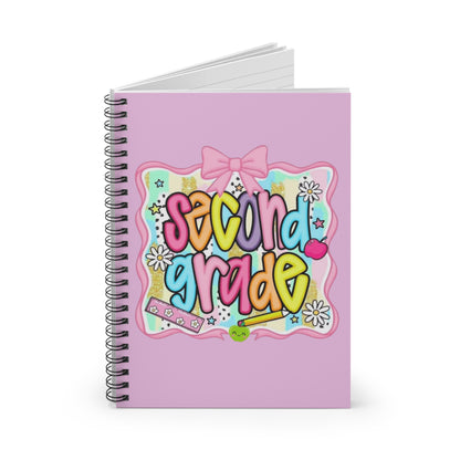 Second Grade Spiral Notebook — Cute Pastel Back-to-School Ruled Journal