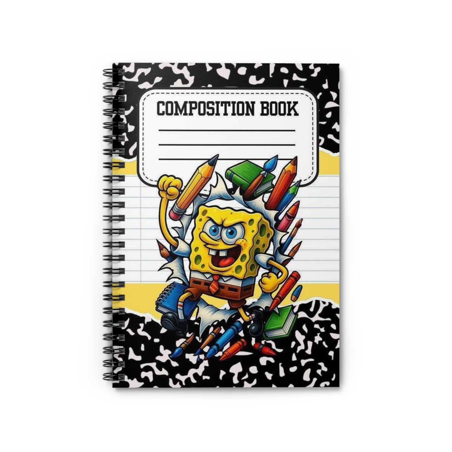 Sponge-Inspired Composition Notebook — Ruled Spiral Journal