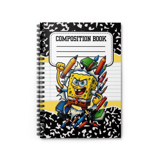 Sponge-Inspired Composition Notebook — Ruled Spiral Journal