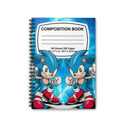 Sonic Composition Spiral Notebook — Blue Gamer School Journal (Ruled)