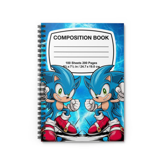 Sonic Composition Spiral Notebook — Blue Gamer School Journal (Ruled)
