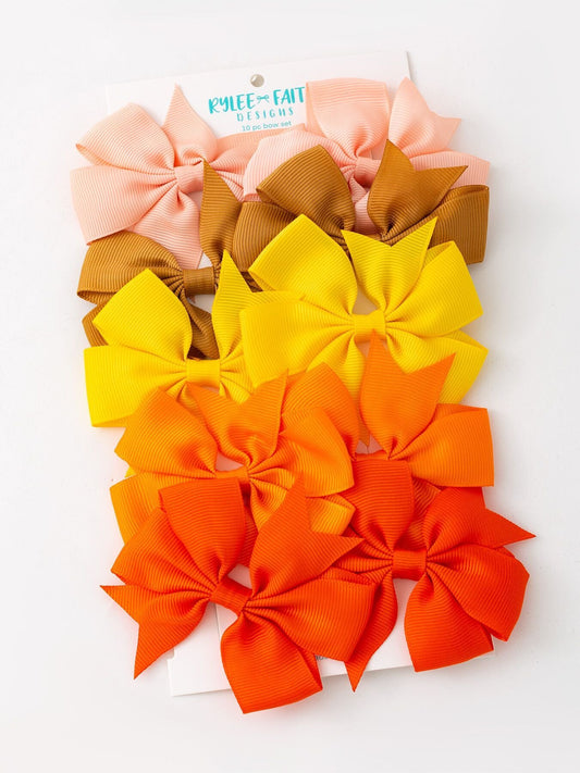 🍂 Fall Bow Hair Clip Set | Cute Autumn Hair Accessories for Girls