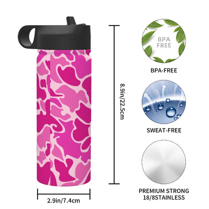 Stainless Steel Vacuum Insulated Tumbler (18oz) Girl Colors Camo Design