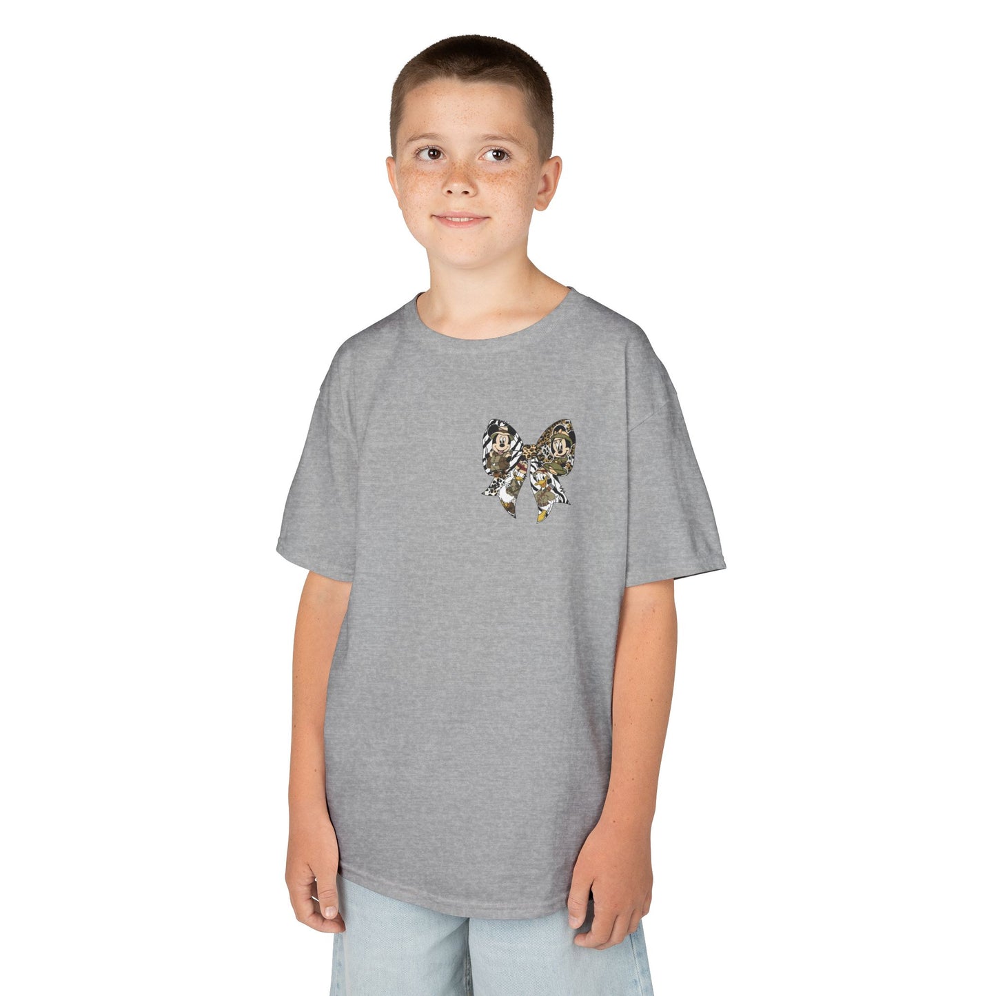 Kids T‑Shirt — Cute Bear & Bow Graphic Tee (Playful Animal Collage)