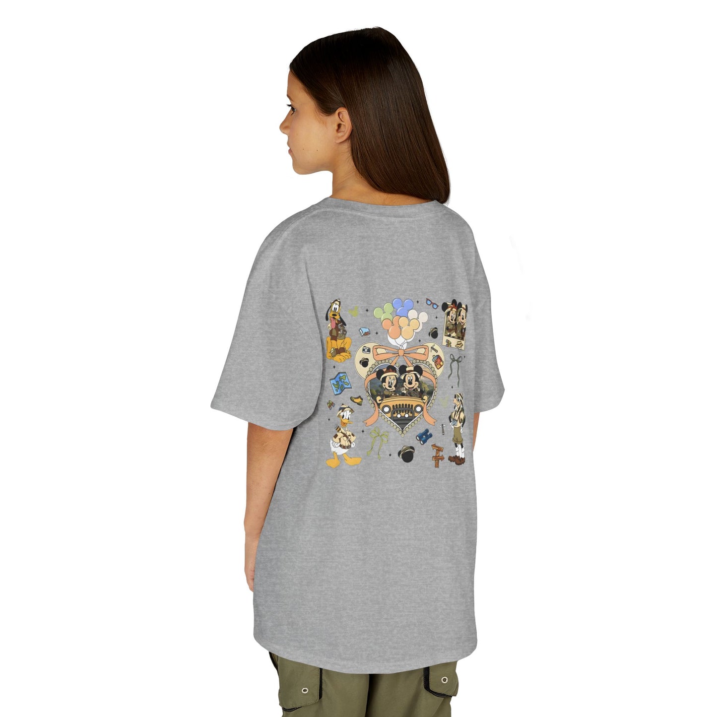 Kids T‑Shirt — Cute Bear & Bow Graphic Tee (Playful Animal Collage)