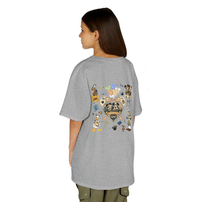 Kids T‑Shirt — Cute Bear & Bow Graphic Tee (Playful Animal Collage)