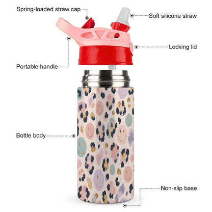 Cheetah Smiley Kids Water Bottle