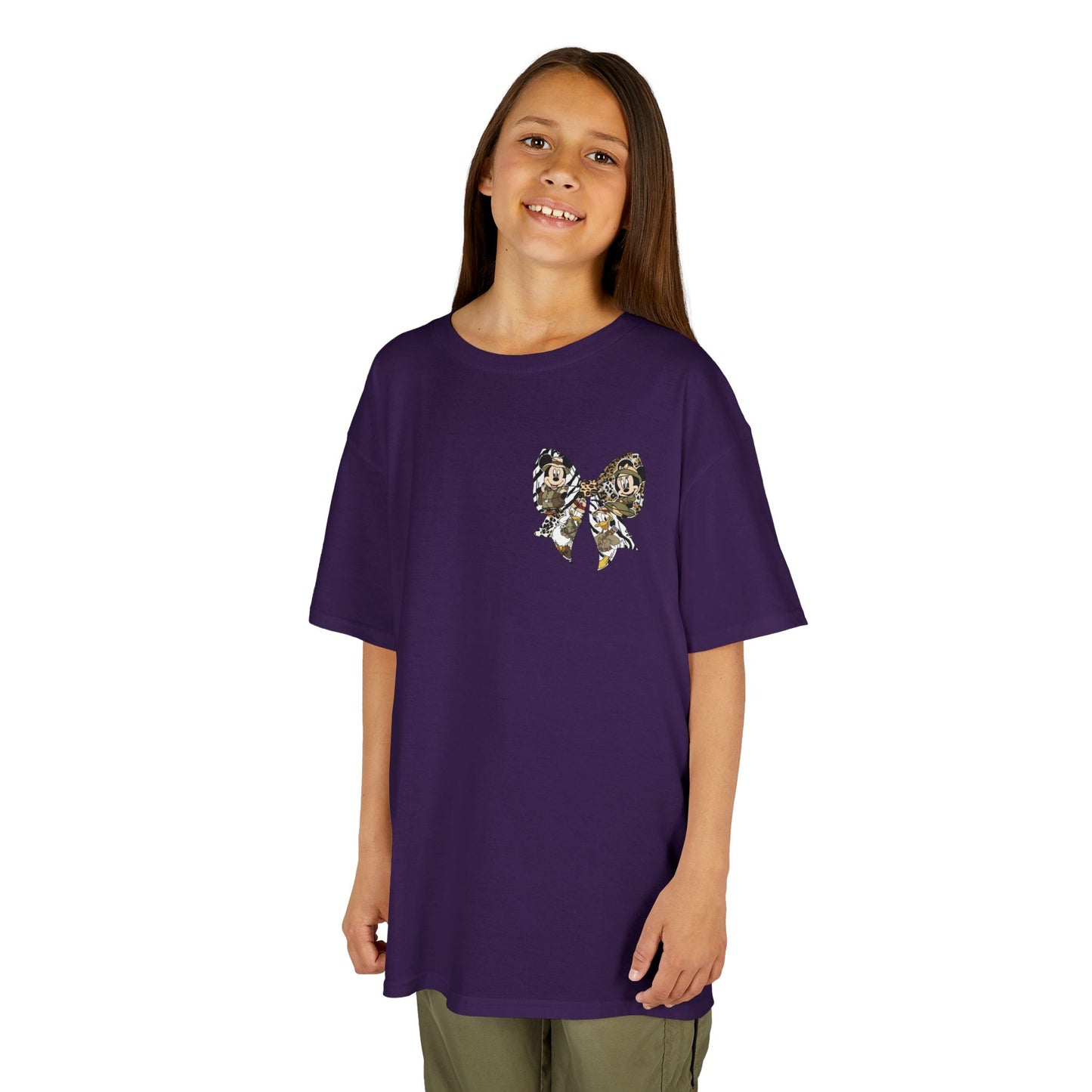 Kids T‑Shirt — Cute Bear & Bow Graphic Tee (Playful Animal Collage)
