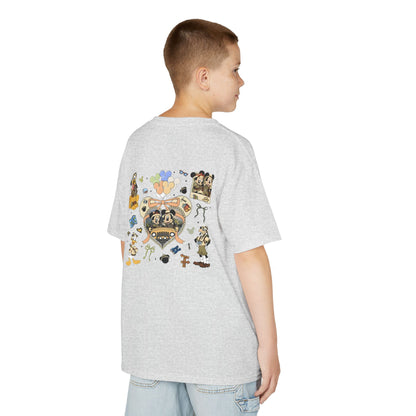 Kids T‑Shirt — Cute Bear & Bow Graphic Tee (Playful Animal Collage)