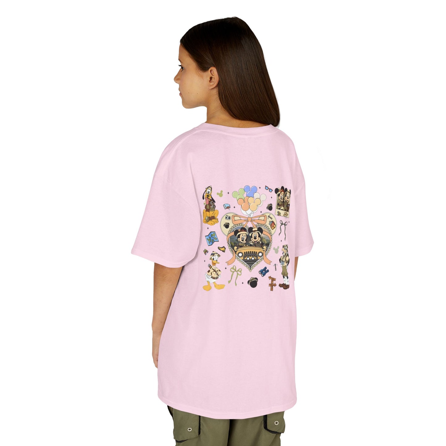 Kids T‑Shirt — Cute Bear & Bow Graphic Tee (Playful Animal Collage)