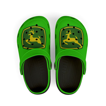 Kids John Deere Green EVA Foam Clogs — Lightweight Garden & Farm Slip-Ons