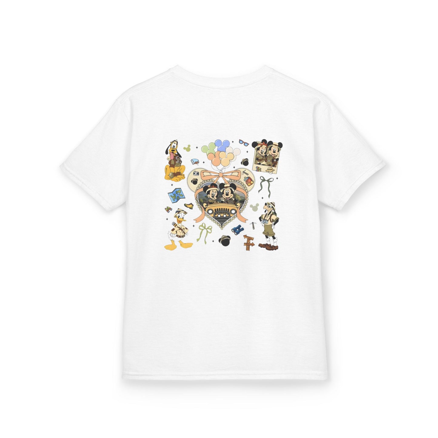 Kids T‑Shirt — Cute Bear & Bow Graphic Tee (Playful Animal Collage)