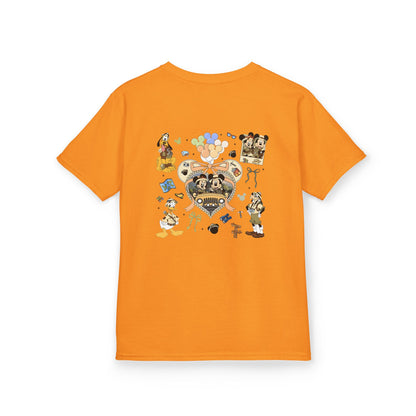 Kids T‑Shirt — Cute Bear & Bow Graphic Tee (Playful Animal Collage)