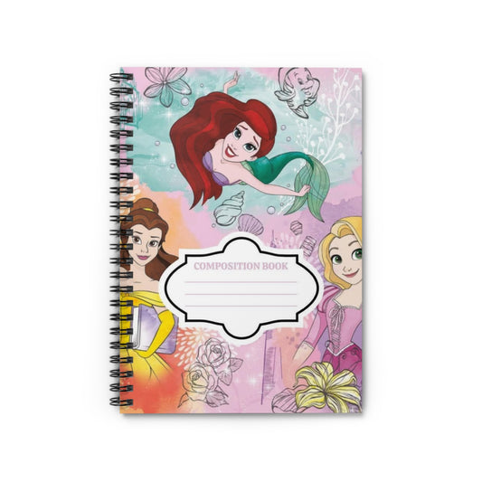 Princess Mermaid Spiral Notebook — Ruled Composition Book for Kids & School