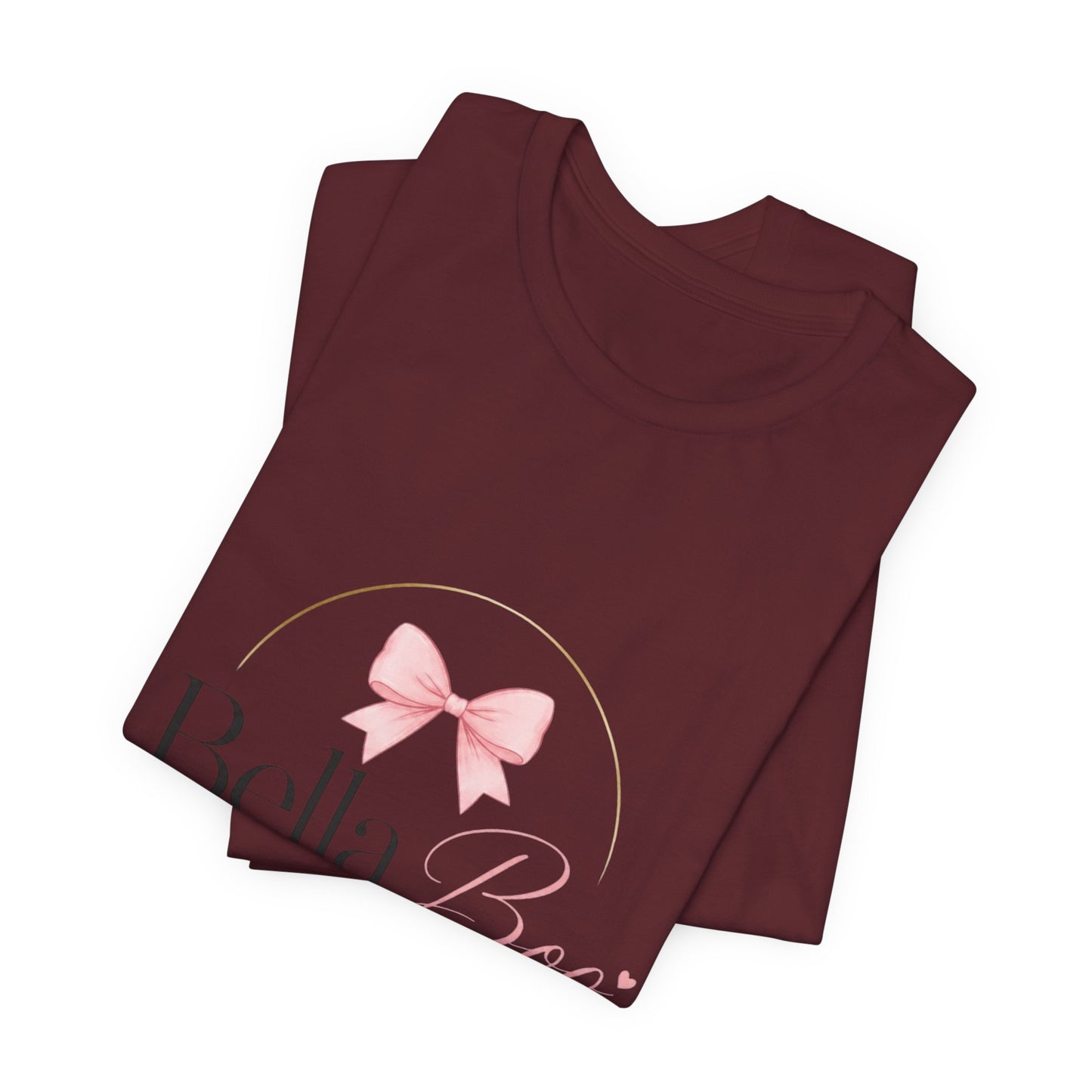 Bella Boo Tee — Pink Bow Baby Name Graphic T-Shirt
