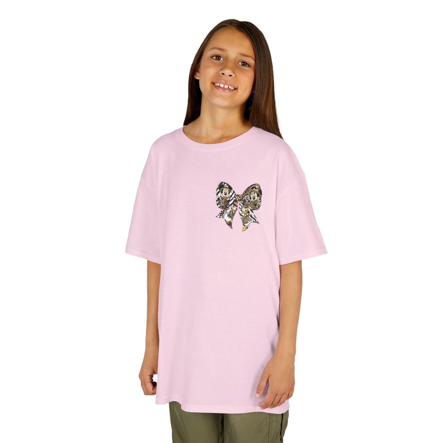 Kids T‑Shirt — Cute Bear & Bow Graphic Tee (Playful Animal Collage)