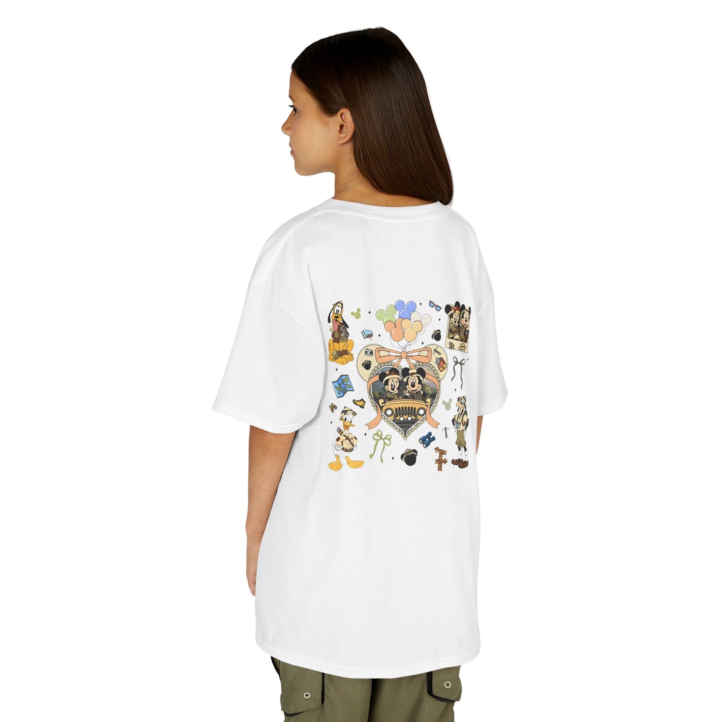 Kids T‑Shirt — Cute Bear & Bow Graphic Tee (Playful Animal Collage)