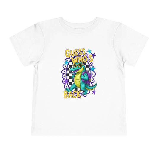 Toddler Tee — "Guess Who's Back" Alligator Cartoon Graphic