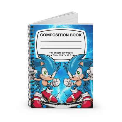 Sonic Composition Spiral Notebook — Blue Gamer School Journal (Ruled)