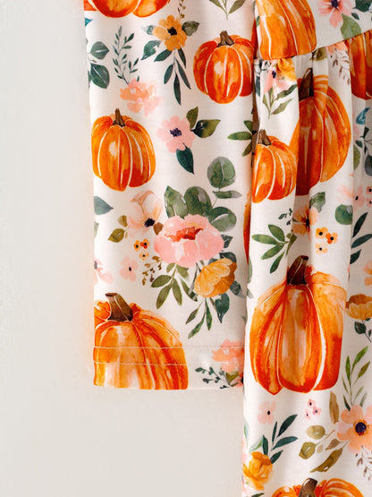 🎃🍂 Girls Fall Pumpkin Print Long Sleeve Dress | Boutique Toddler Autumn Dress