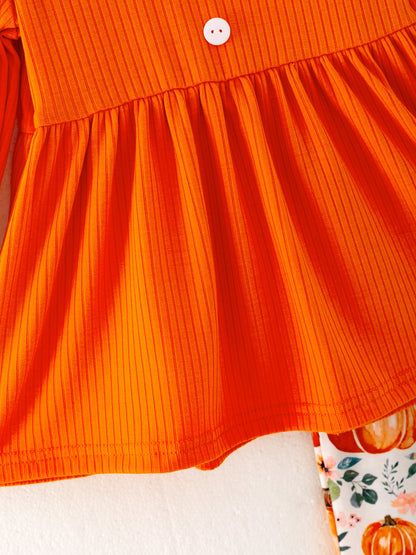🎃🍂 Girls Fall Pumpkin Print Set | Boutique Toddler Girl Autumn Outfit
