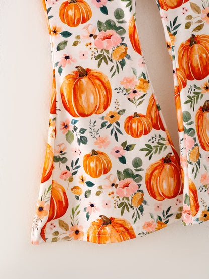 🎃🍂 Girls Fall Pumpkin Print Set | Boutique Toddler Girl Autumn Outfit
