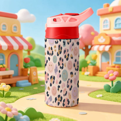 Cheetah Smiley Kids Water Bottle