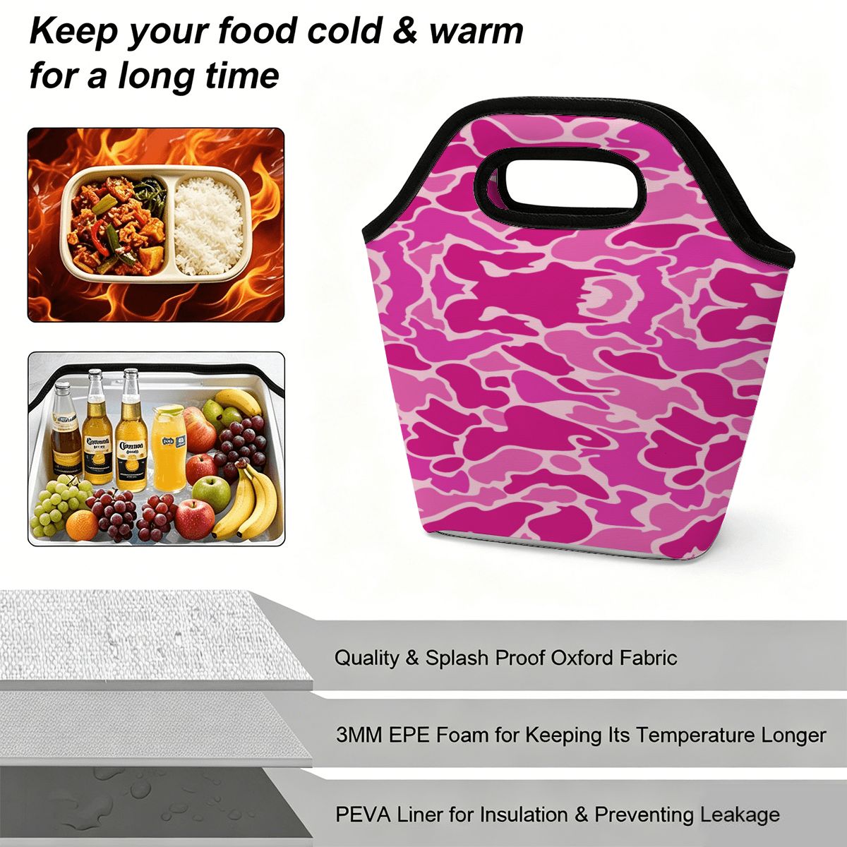 Pink Camo Lunch Bag