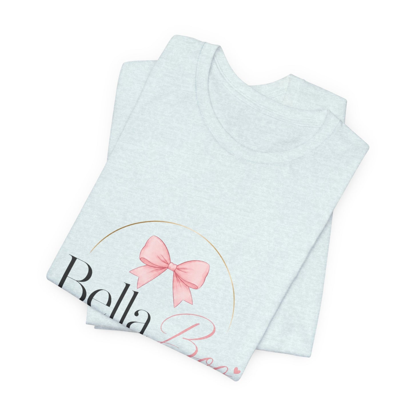 Bella Boo Tee — Pink Bow Baby Name Graphic T-Shirt