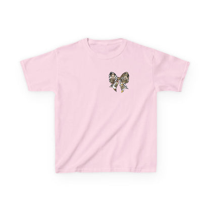 Kids T‑Shirt — Cute Bear & Bow Graphic Tee (Playful Animal Collage)