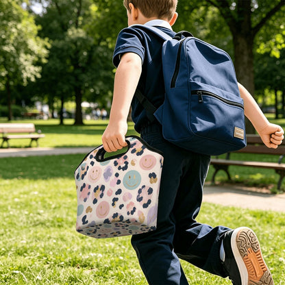 Cheetah Smiley Face Portable Lunch Bag
