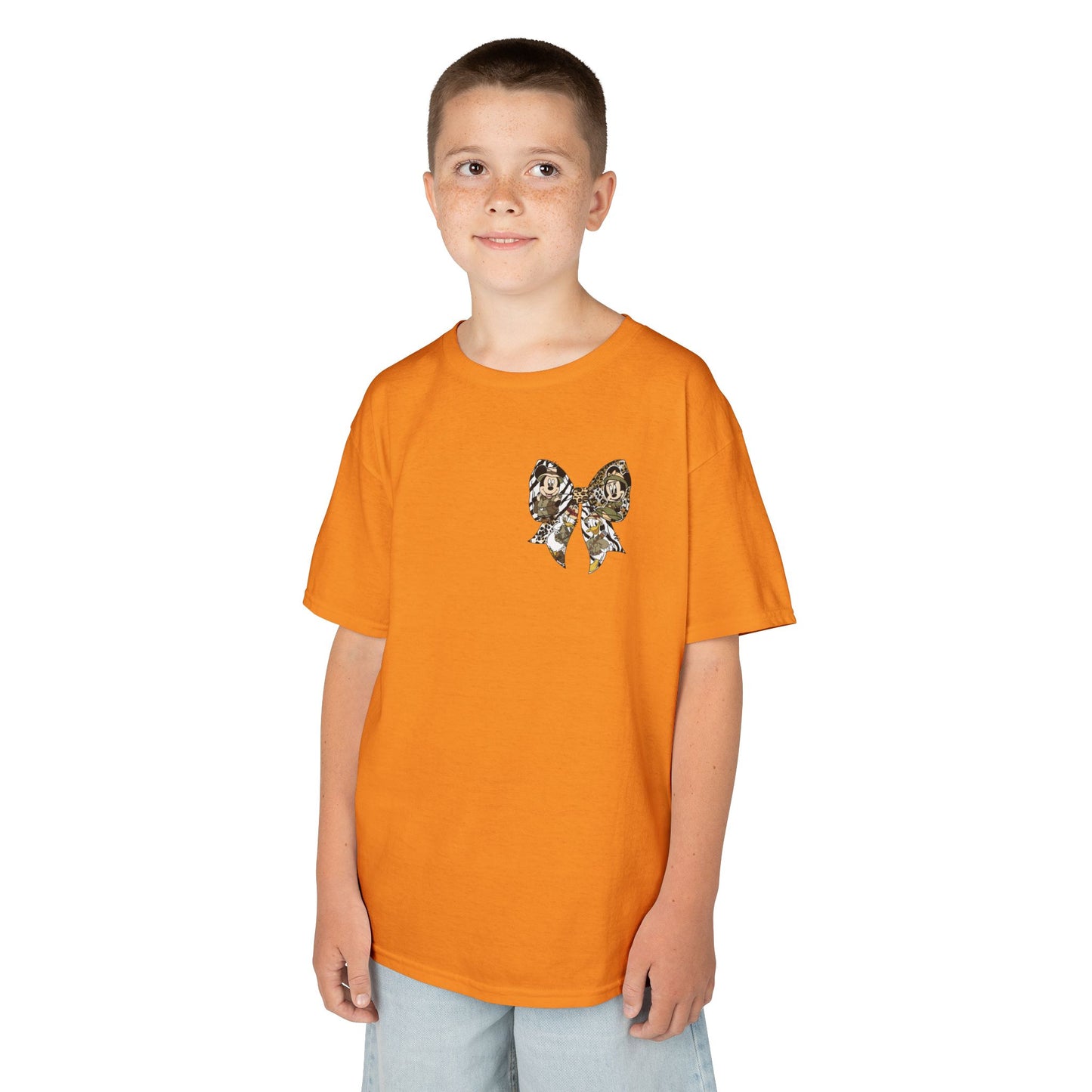 Kids T‑Shirt — Cute Bear & Bow Graphic Tee (Playful Animal Collage)
