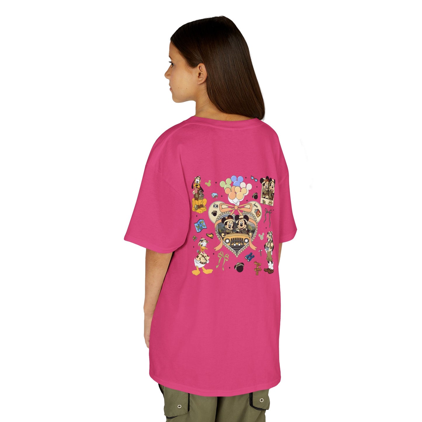 Kids T‑Shirt — Cute Bear & Bow Graphic Tee (Playful Animal Collage)